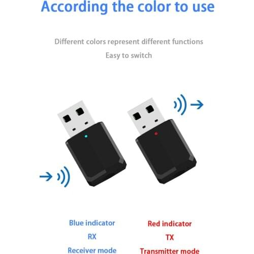 2019 Bluetooth 5.0 Portable Mini 2in1 Transmitter Receiver 3.5mm AUX USB Wireless Stereo Audio Adapter for Home TV MP3/4 PC Car