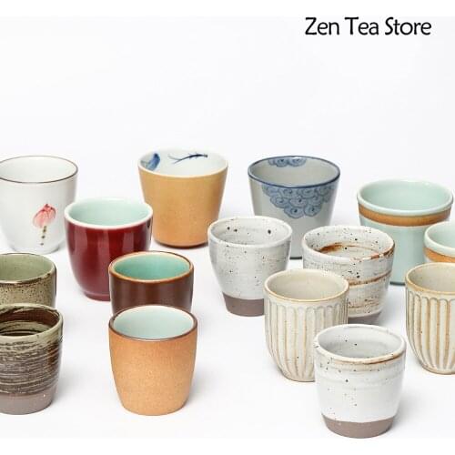 Jingdezhen Tasting Cup Handmade Ceramics Zen Tea Bowl Kung Fu Personality Tea Set Couple Tea Cups Drinkware Tea Mug Master Cup