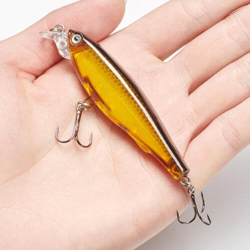 New Hard Bait Minnow Fishing Lure Artificial VIB SwimBait 70mm 7.6g with 2 Treble Hook Sinking Floating Crank Fishing tackle