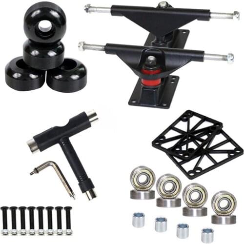 Skateboard Trucks Skateboard Bearings Wheel Hardware Set Includes Skateboard Wheel & Bearing & Pad & Tool & Screw Accessories