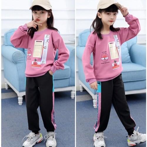 Girls Clothes Sets Autumn Spring Fashion Long Sleeve Shirts + Pants 2PCS Children Clothing Kids Sports Suits Teen 6 8 10 12 Year