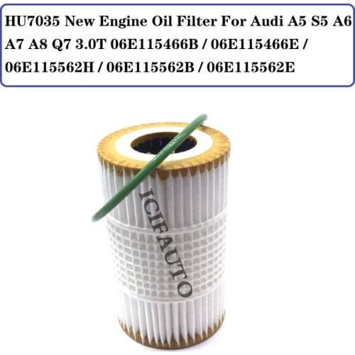 HU7035 New Engine Oil Filter For Audi A5 S5 A6 A7 A8 Q7 3.0T 06E115466B / 06E115466E / 06E115562H / 06E115562B / 06E115562E