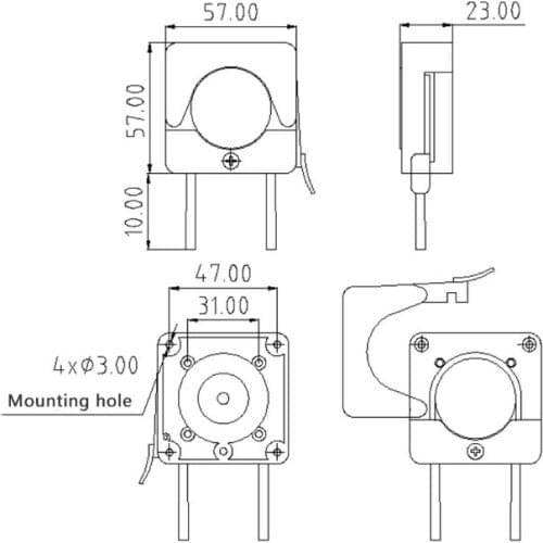 Mini Peristaltic Pump Head With Tube Small Flow Stepper Motor OEM Package 875F