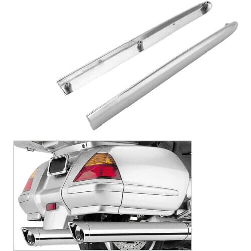 Motorcycle Left Right Chrome Saddle Bag Decoration Strips For Honda Goldwing GL1800 01-11 05 06 07 08 09
