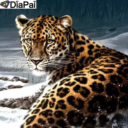 DiaPai 100% Full Square/Round Drill 5D DIY Diamond Painting "Animal leopard" Diamond Embroidery Cross Stitch 3D Decor A20704