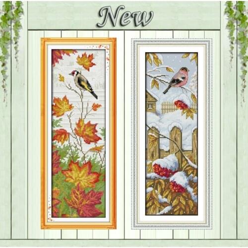 Autumn scenery bird house home decor painting counted print on canvas DMC 11CT 14CT Cross Stitch kits embroidery needlework Sets
