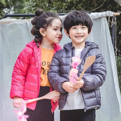 Baby Girls Boys Parka Light Kids Jacket Hood Duck Down Coat Winter Children Jacket Spring Fall Toddler Outerwear 2-10 Year Cloth