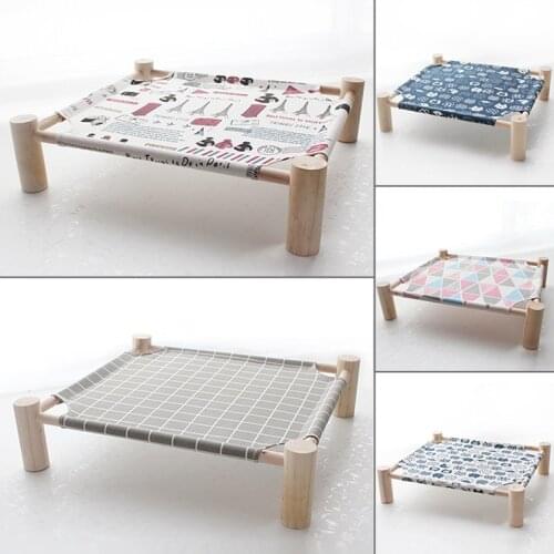 Pet Cot Bed For Cat Dog Portable Elevated Summer Breathable Detachable Raised Kitty Puppy Nest Bed With Durable Canvas