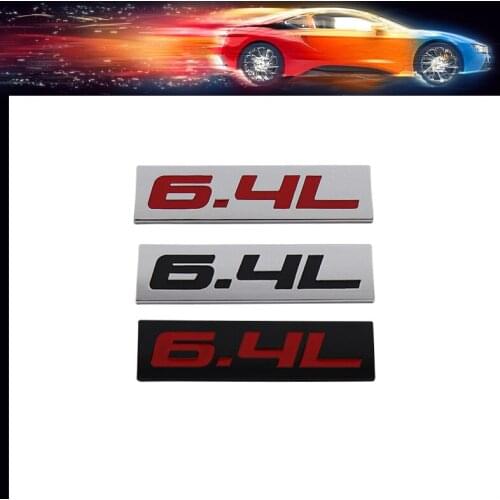 Premium 6.4L 6.4 L car Engine Hood Fender trunk Tail Rear Bonnet Nameplate Decal Emblem Badge Sticker for Universal