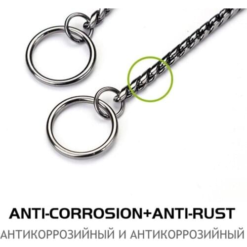 Mental Dog Collar Anti-bite Snake Bone Chain P Chain Anti-rust Dog Necklace Pet Accessories Competition Grade Supplies