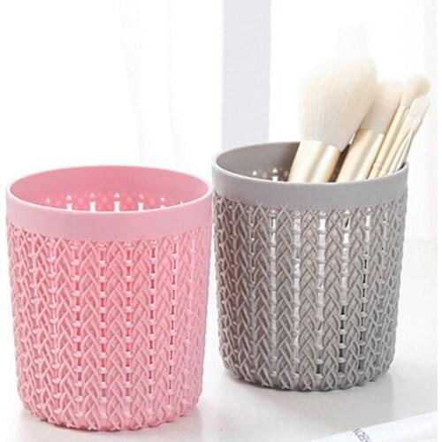 Pink/Gray Makeup Cylinder Storage Empty Holder Cosmetic Brush Bag Brushes Organizer Cylinder Hollow Cosmetic Brush Box Holder