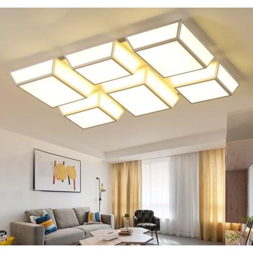 Post modern living room light rectangular simple atmosphere home bedroom lights creative lobby led ceiling lamp led lighting