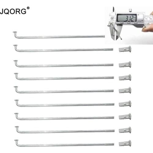 40 PCS/Lot 10G Spokes Diameter 3.1mm 45# Steel Material Electric Bike Spokes J-Bend Equal Diameter Electric Motorcycle Spokes