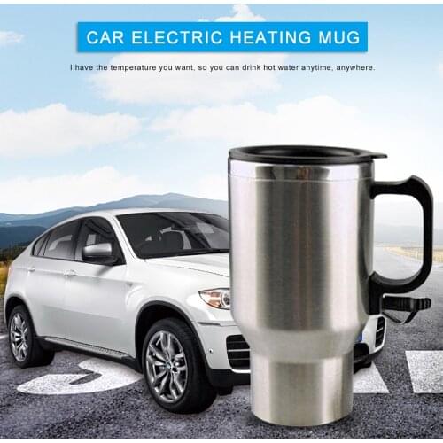 12V 450ml Thermal Heater Cups Boiling Auto Stainless Steel Vacuum Automatic Heating Cup Car Cigarette Lighter Cup Insulation Box