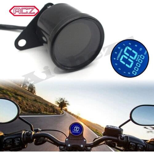 Motorcycle Universal Speedometer Retro LCD Digital Odometer Cafe Racer Tachometer indicator Scooter ATV Meter for 12V Motorbike