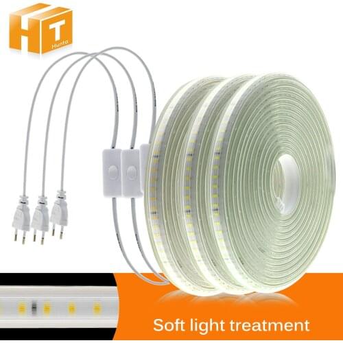 High Brightness 220V 120leds/m LED Strip Soft Lighting Not Dazzling Flexible LED Light Safety Waterproof Outdoor Use LED Strip