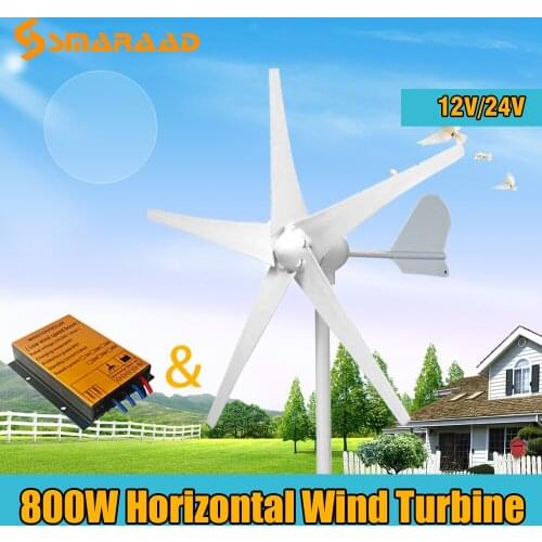 High Efficiency Wind Generator 600W 800W Wind Turbine with 3/5 PCS Blades With Wind MPPT Charge Controller For Marine and Land