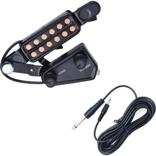 Guitar Pickup 12 Sound Hole Transducer for Acoustic Guitar Magnetic Preamp with Tone Volume Control for guitar accessories