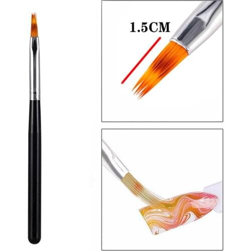 Nail Brush UV Gel Gradient Bloom Nail Art Painting Wood Handle Nylon Hair Draw Manicure Nail Tools 1pcs
