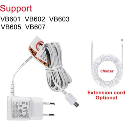 3 Meter Extension Cable Cord for Baby monitor Power Adapter VB601 VB602 VB603 VB605 VB607 Nanny Baby Camera Mini USB Connector