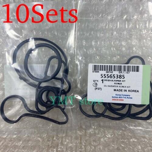 10 Sets Original Engine Oil Cooler Repair Kits Gaskets Seals 55565385 55568536 For Chevrolet Cruze Sonic Trax Encore Astra