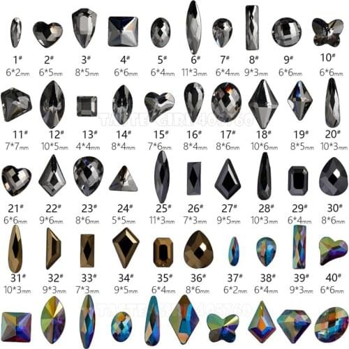 10PCS 3D Glitter All Various Shapes Drop Heart Square Triangle Arylic Multislice Diamond Jewel Gems Nail Art Rhinestone Decals