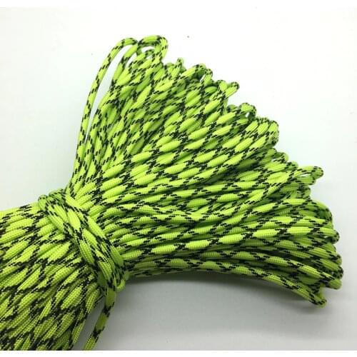 10yds/Lot Mxi color Paracord Bracelets Rope 7 Strand Parachute Cord CAMPING HiKING #Green+black