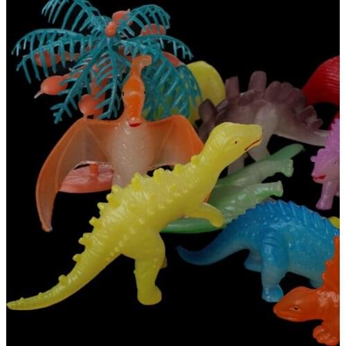 12pcs Glow In The Dark Luminous Jurassic Dinosaur Toy Model Toys Kids Gift NEW