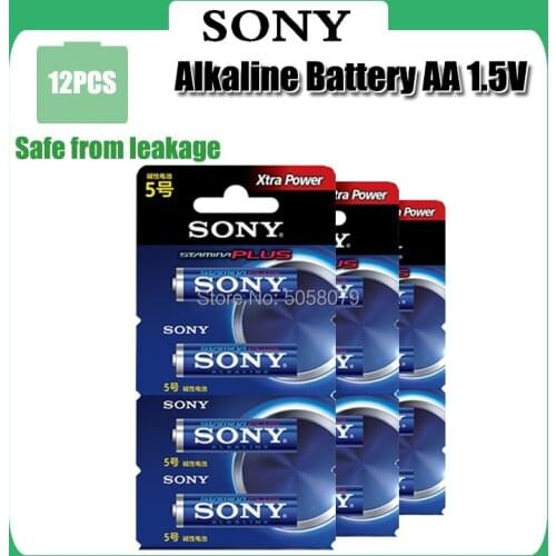 12pcs Original Sony LR6 1.5V AA Alkaline Battery For Electric toothbrush Toy Flashlight Mouse clock Dry Primary Battery