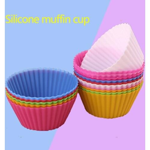 13 Pieces 7cm Muffin Cup For Kitchen Round Silicone DIY Baking Cake Mould Muffin Cupcake Molds