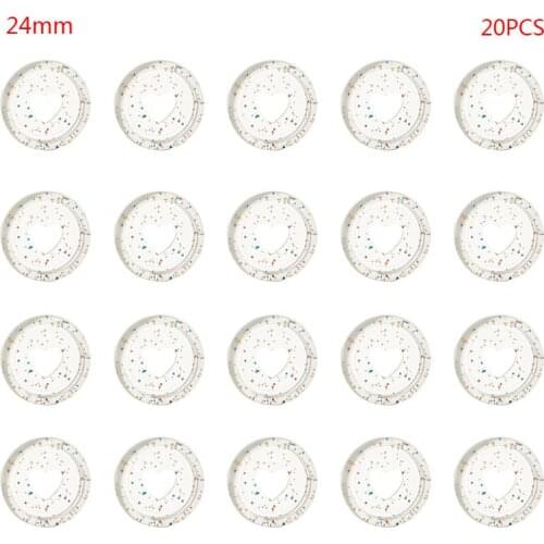 20pcs Glitter Sequin Heart Binder Ring Mushroom Hole Loose Leaf Notebook Binding U4LD