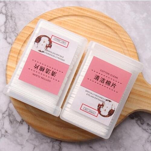 200 pieces Eyelash Extension Glue Remover Pads Lint-Free Paper Cotton Lashes Grafting Non-woven Glue Cleaning Wipes Makeup Tools