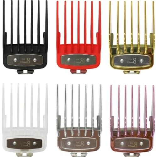 27RC 10pcs Barber Shop Styling Guide Comb Set Hair Trimmer Attachment Hairdresser Clipper Cutting Limit Combs 1.5-2.5mm