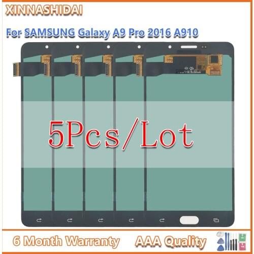 5PCS/ For Samsung Galaxy A9 Pro 2016 A910 A9100 A910F/DS LCD Display Touch Screen Digitizer Assembly Replacement Part