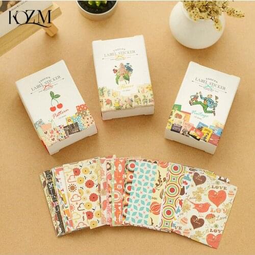 52 Pcs / Pack Cute Pattern Paper Sticker Sticky Decoration Decal Diy Album Diary Material Escolar Kawaii Scrapbooking Stickers