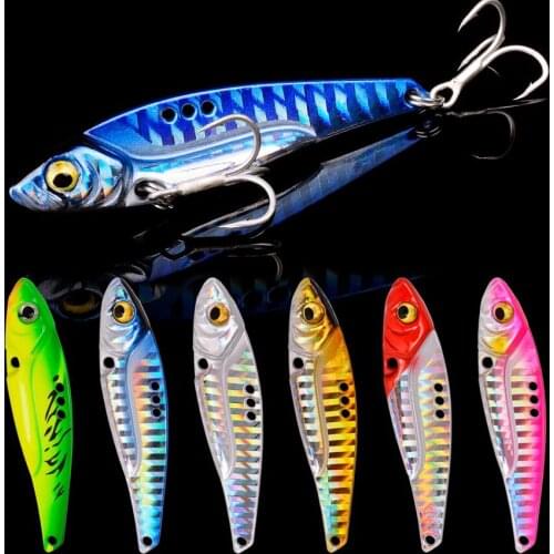 6pcs Long Shot 3D Eyes Metal Vib Blade Fishing Lure 7/10/12/15/18/25G Sinking Vibration Baits Vibe for Bass Pike Perch Fishing