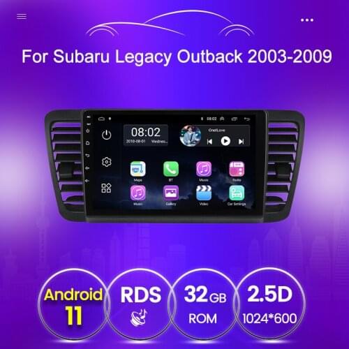 9 inch Car GPS For Subaru Outback 3 Legacy 4 2003 - 2009 Autoradio Multimedia Video Screen Player Android 11 BT Wifi 2.5D