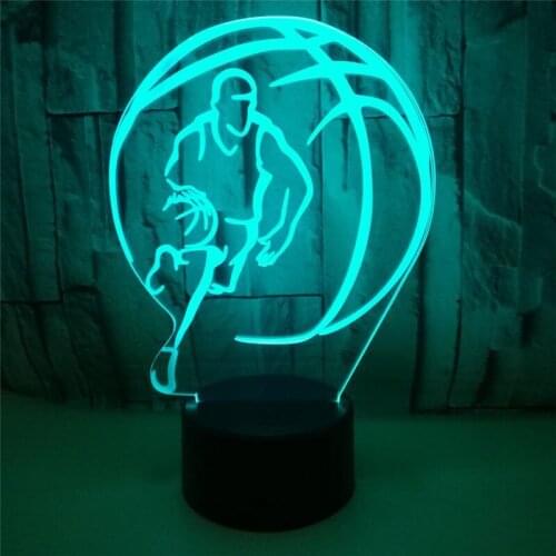 Basketball Raptors LED Night Light for Club Home Office Room Decor Light Gift for Kid Child Colorful Desk Lamp 3D