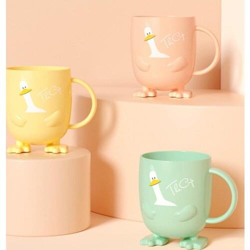 Toothbrush Cup Cartoon Shape Shock-proof Portable Children Feeding Water Cups Kids Training Water Mugs Dental Care Supplies 2021