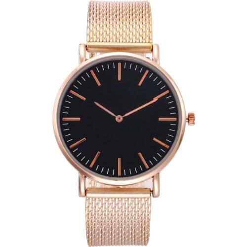 Luxury black dial mens quartz watch mesh strap watch wrist watch relojes para mujer watch mens wrist gift