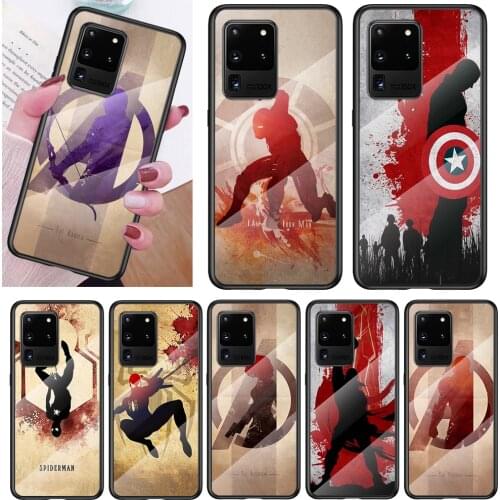 Tempered Glass Cover Avenger Marvel Superhero For Samsung Note 20 Ultra Note 10 Lite Plus 5G Note 8 Note 9 Phone Case