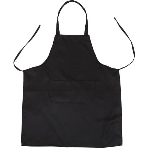 Unisex 2 Pocket Black Kitchen Apron Bib, One Size in Medium