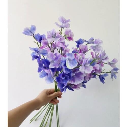 Flowery Japanese pea flower basket purple pink purple bouquet with floral arrangement with specified flower materials