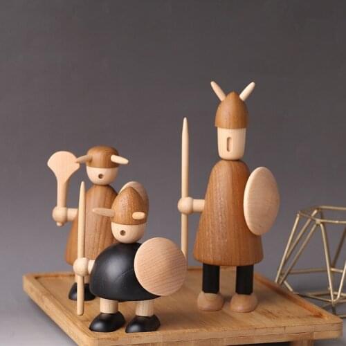 Nordic Style Danish Wooden Animal Figurines Solid Wood Bear/dog/bird/monkey Figures Office Home Decor Ornaments Crafts Toys