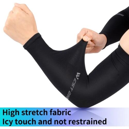 Ice Silk Sport Arm Sleeves Cycling Arm Sleeves Cover UV Protection Outdoor Running Basketball Summer Sunscreen Riding Sleeves
