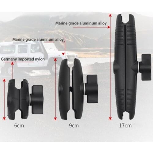 Arm Double Socket Arm for RAM with 1 Inch Ball Base Mount Motorcycle Camera Extension Arm