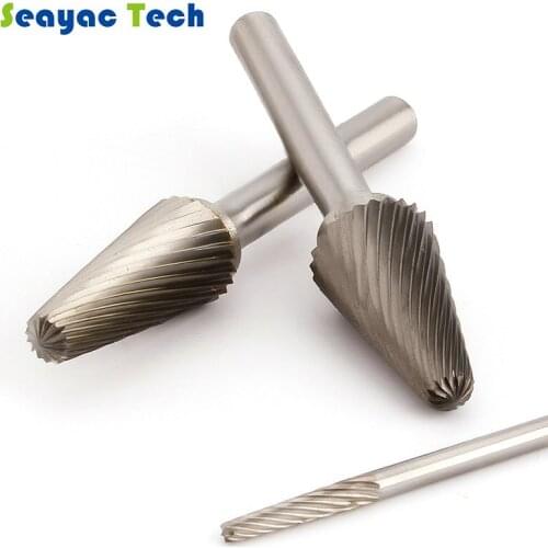 L-type Conical Dome Rotary Files Tungsten Steel Hard Rotary Alloy Metal Grinding Head Boring Cutter