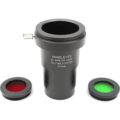 Full Multi-coated 5x Barlow Lens + Green Moon Filter + Red Nebula Filter For Celestron Voyager 70400 Astronomical Telescope