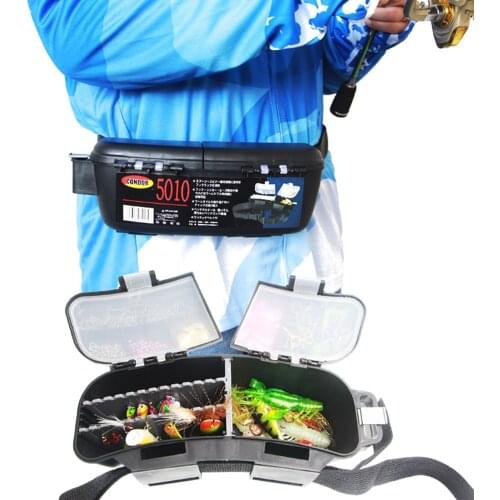 Multifunctional Waist Box for Fishing Lure Portable Waterproof Plastic Fish Tackle Organizer Box Waist Belt