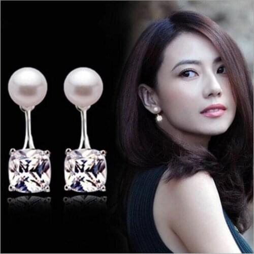 Bright Crystal 925 Sterling Silver Jewelry Fashion Exquisite Pendant After The Dual-use Zircon Earrings SE71